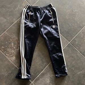 Rare Satin cropped Adidas Track pants